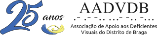Logótipo 25 anos da Associação de Apoio aos Deficientes Visuais do Distrito de Braga